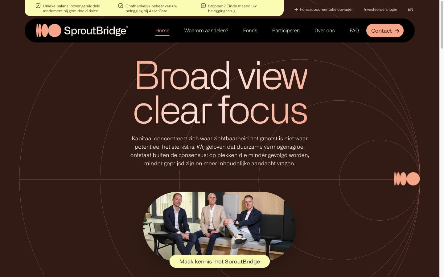 De website van SproutBridge